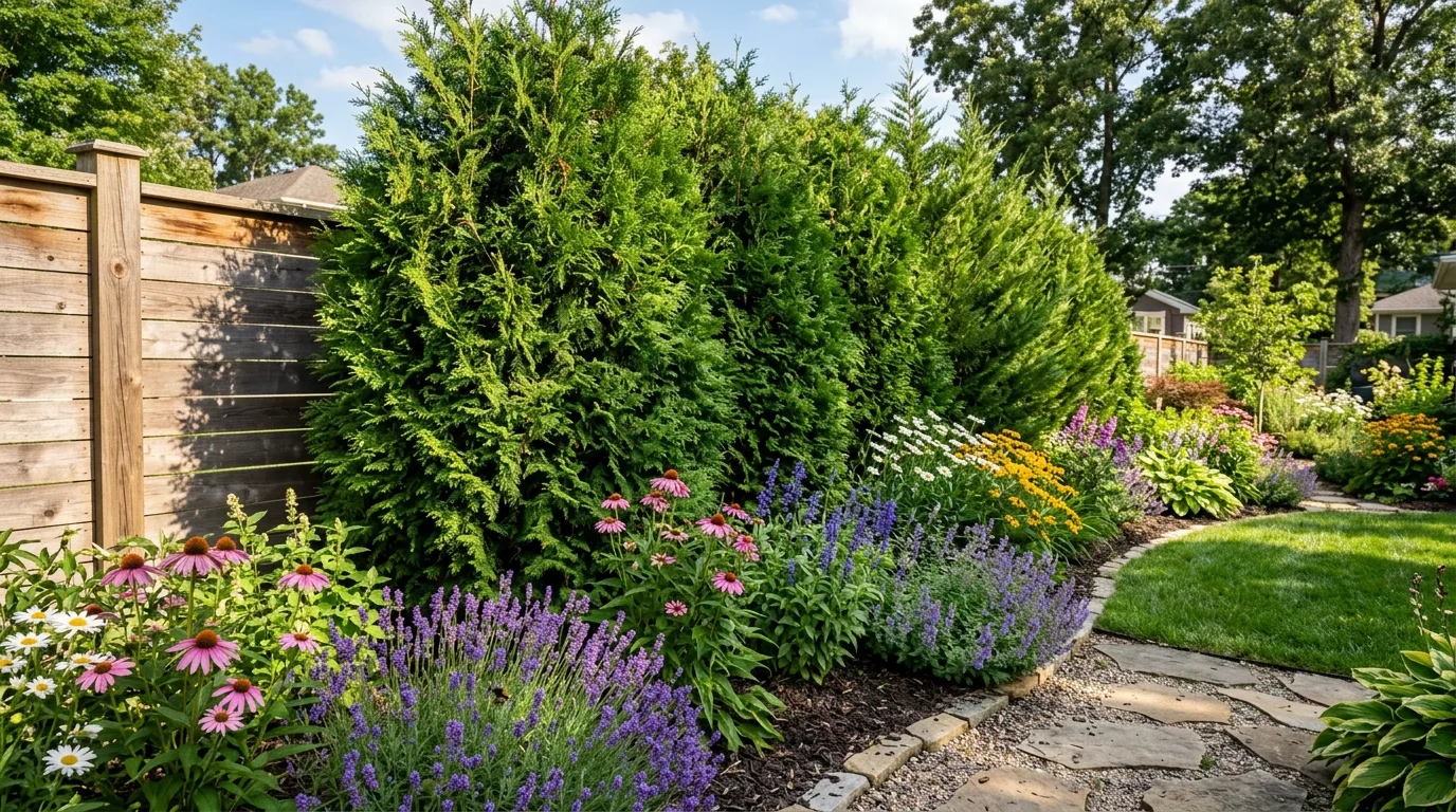 Fence Base With Modern Greenery